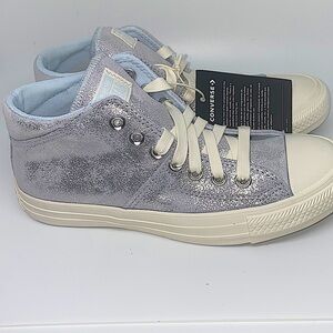 Converse CTAS Madison Mid Sneakers Women’s 6.5 Silver Metallic Suede